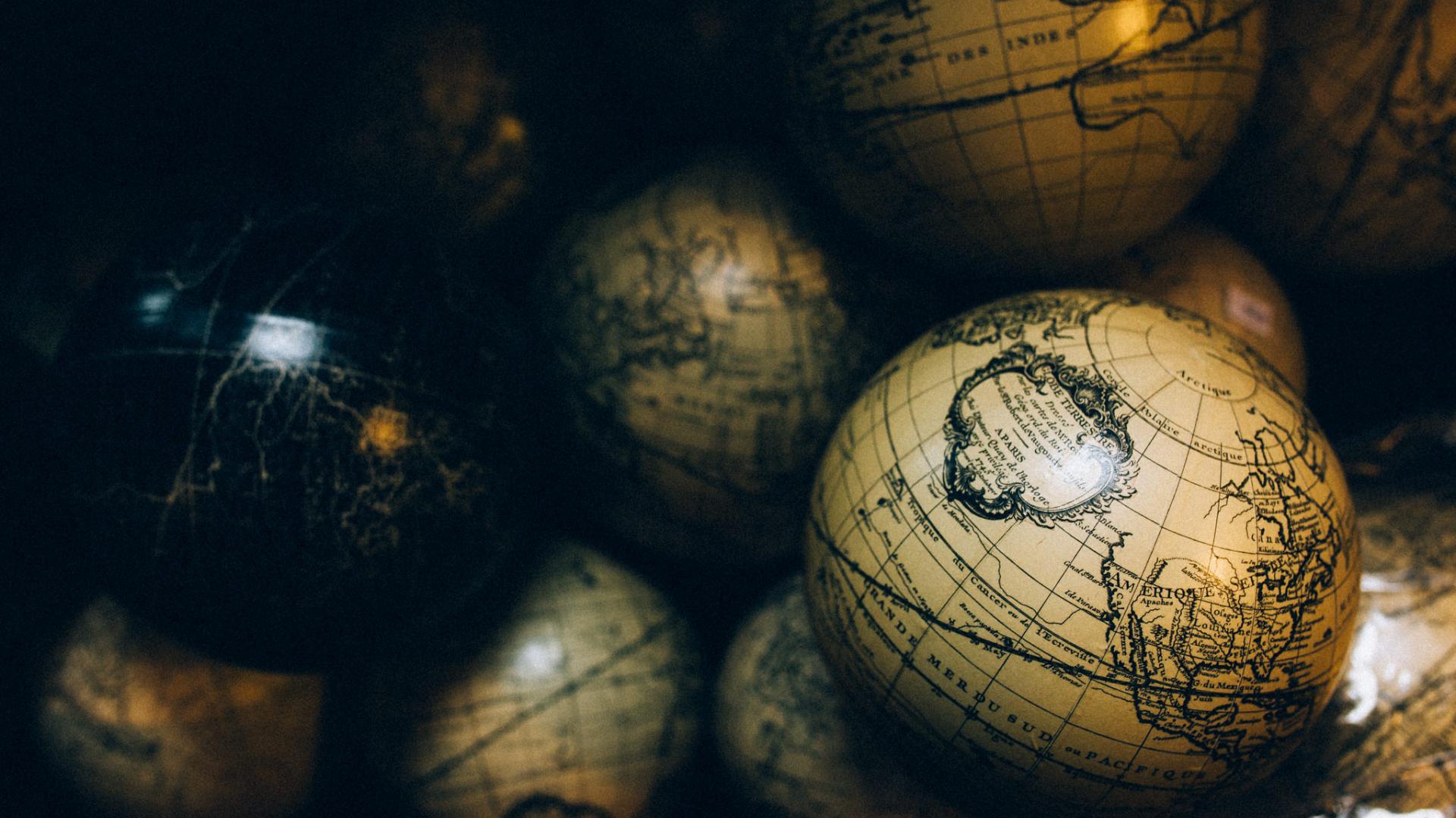 Antique world globes