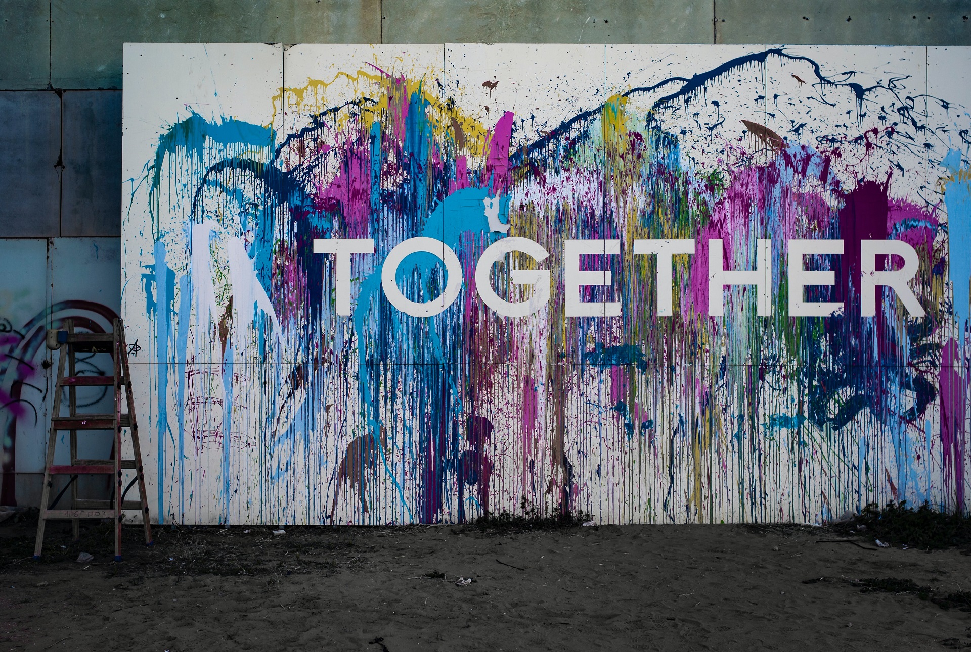 Standing Together, paint on wall