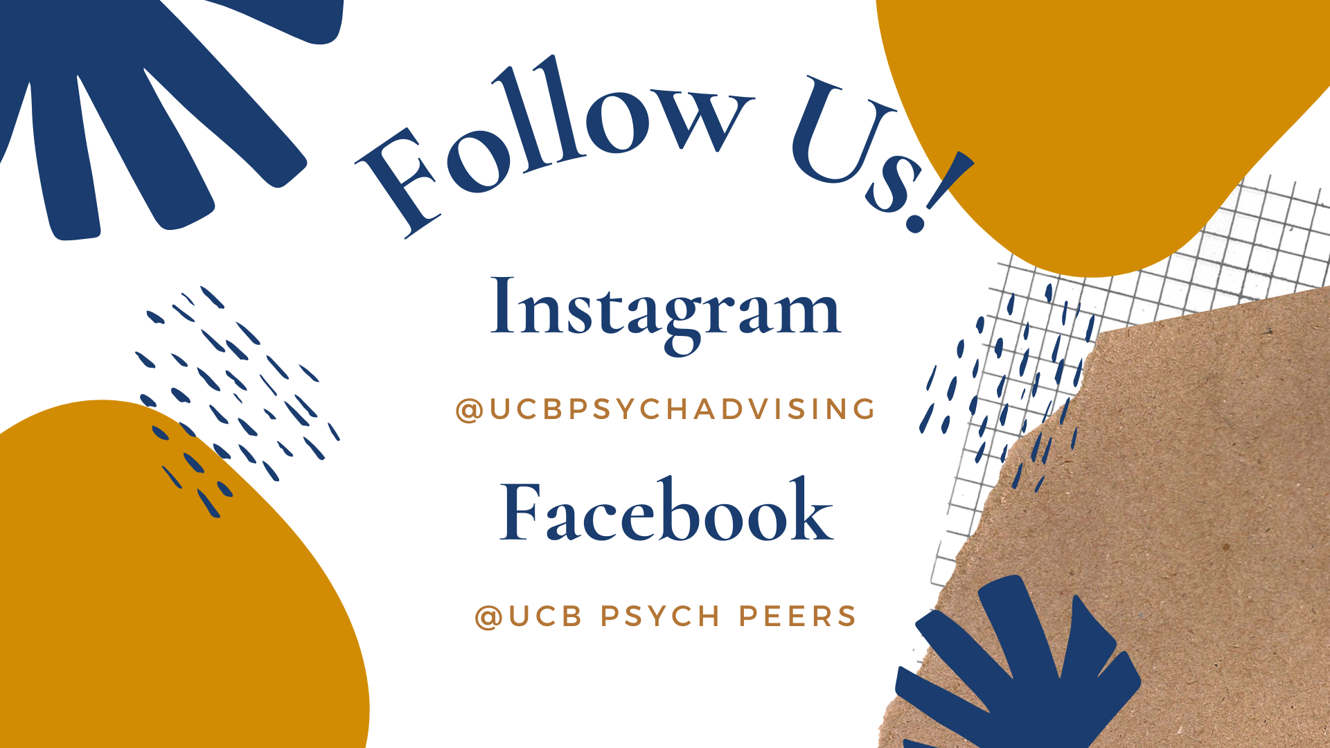 Follow us on Instagram and Facebook